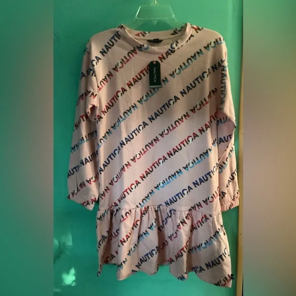 Nautica Girls A-Line Long Sleeve Fleece Dress NWT - Picture 2 of 11